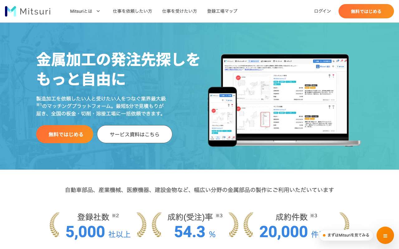 Mitsuriのトップページ